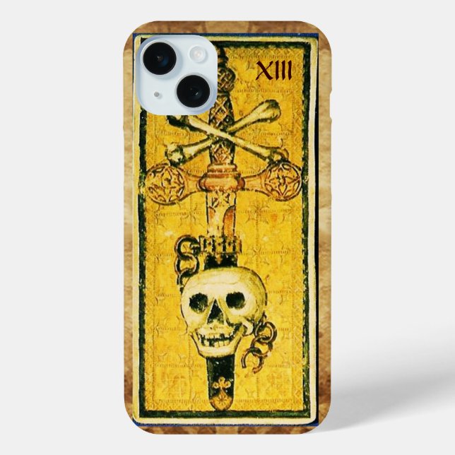 ANTIQUE RENAISSANCE TAROTS,ACE OF SWORDS Parchment Case-Mate iPhone Case (Back)