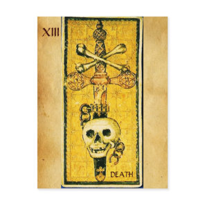 ANTIQUE RENAISSANCE TAROTS,ACE OF SWORDS Parchment Postcard