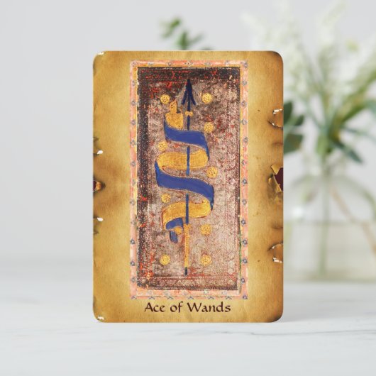 ANTIQUE RENAISSANCE TAROTS / ACE OF WANDS (Standing Front)