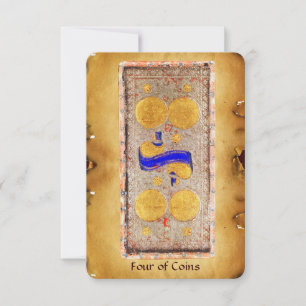 ANTIQUE RENAISSANCE TAROTS  / FOUR OF COINS