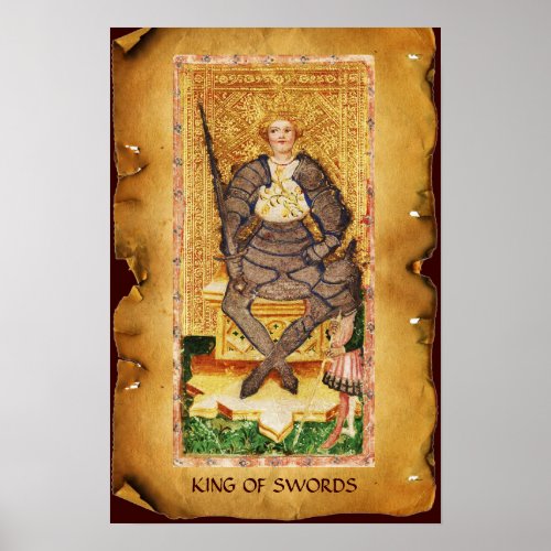 ANTIQUE RENAISSANCE TAROTS   KING OF SWORDS POSTER