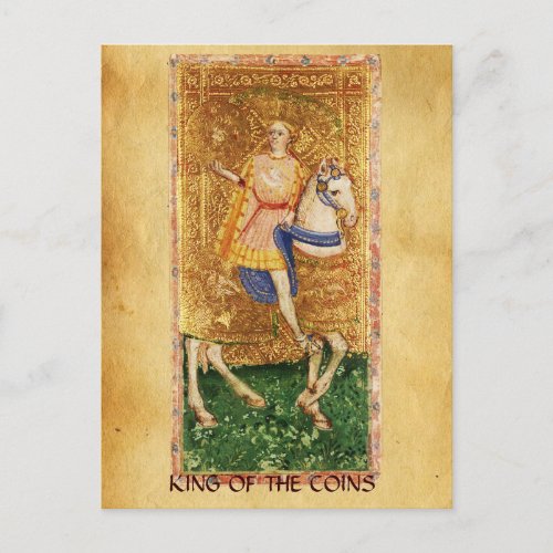 ANTIQUE RENAISSANCE TAROTS   KING OF THE COINS POSTCARD