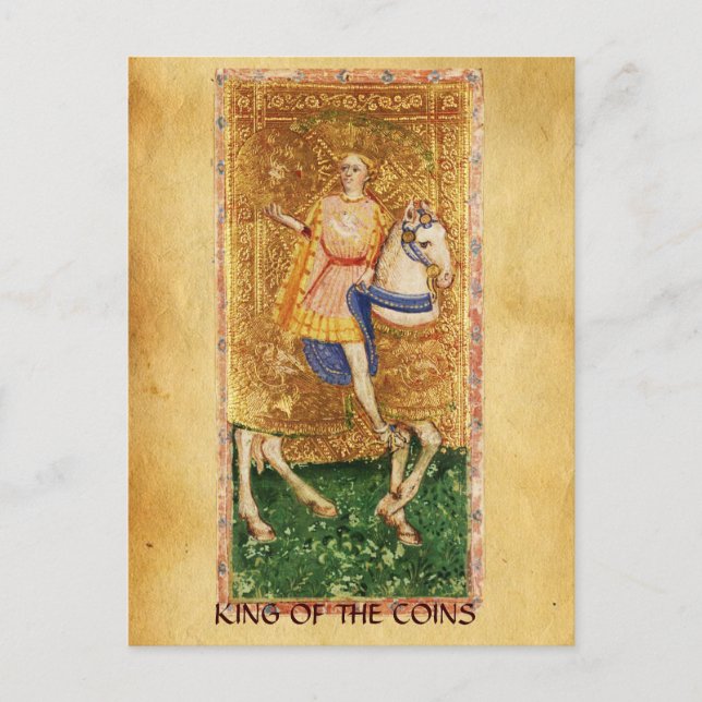 ANTIQUE RENAISSANCE TAROTS  / KING OF THE COINS POSTCARD (Front)