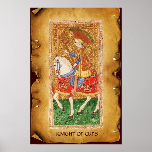 ANTIQUE RENAISSANCE TAROTS   KNIGHT OF CUPS POSTER