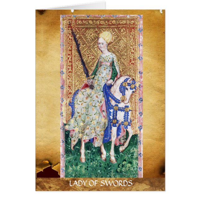 ANTIQUE RENAISSANCE TAROTS / LADY OF SWORDS (Front)