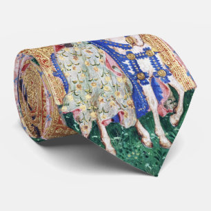 ANTIQUE RENAISSANCE TAROTS / LADY OF SWORDS NECK TIE