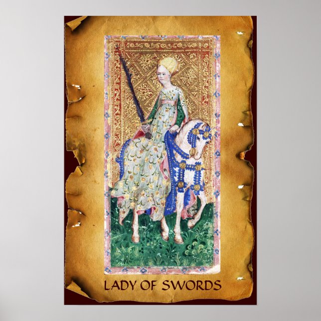 ANTIQUE RENAISSANCE TAROTS /LADY OF SWORDS POSTER (Front)