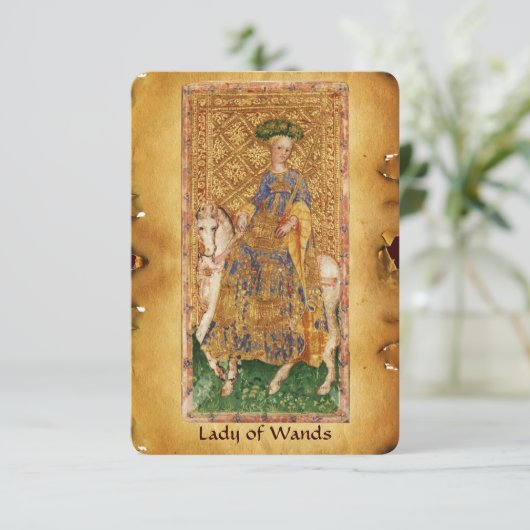 ANTIQUE RENAISSANCE TAROTS / LADY OF THE WANDS (Standing Front)