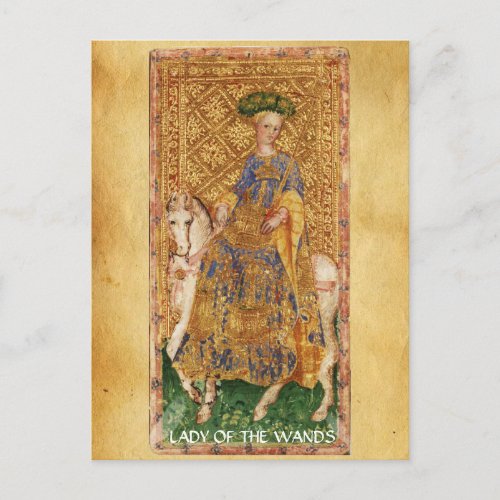 ANTIQUE RENAISSANCE TAROTS   LADY OF THE WANDS POSTCARD