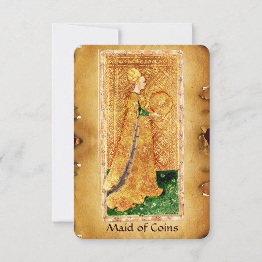 ANTIQUE RENAISSANCE TAROTS / MAID OF COINS (Front)