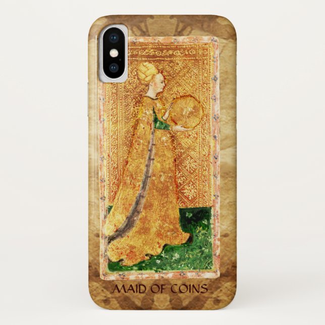 ANTIQUE RENAISSANCE TAROTS  / MAID OF COINS Case-Mate iPhone CASE (Back)
