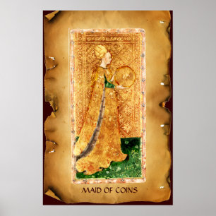 ANTIQUE RENAISSANCE TAROTS  / MAID OF COINS POSTER