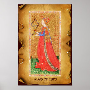 ANTIQUE RENAISSANCE TAROTS / MAID OF CUPS POSTER