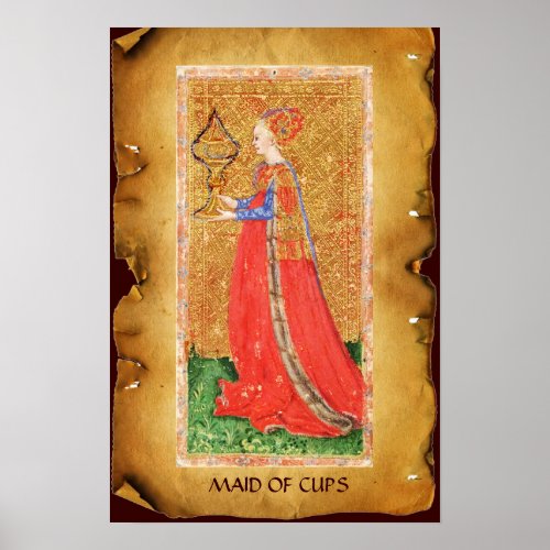 ANTIQUE RENAISSANCE TAROTS   MAID OF CUPS POSTER