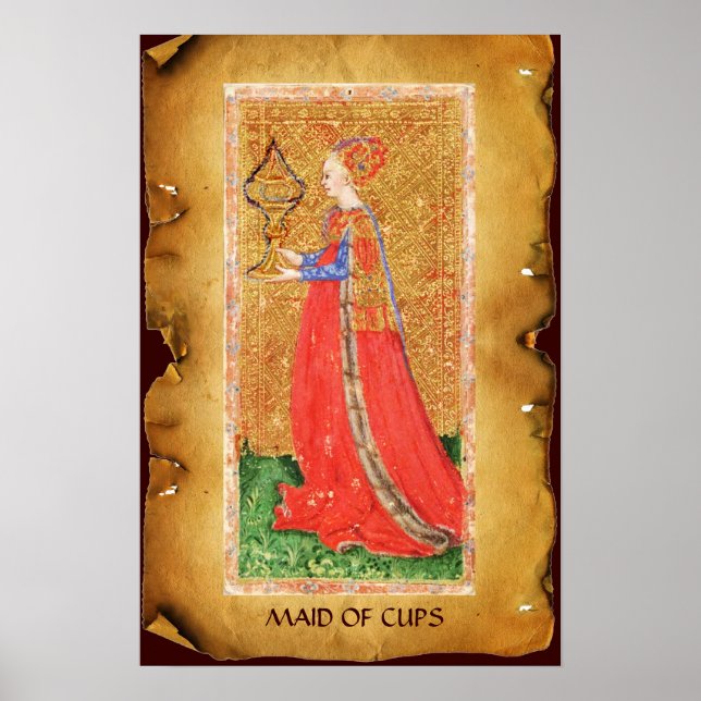 ANTIQUE RENAISSANCE TAROTS  / MAID OF CUPS POSTER (Front)