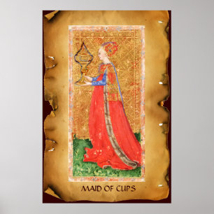 ANTIQUE RENAISSANCE TAROTS / MAID OF CUPS POSTER