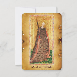ANTIQUE RENAISSANCE TAROTS / MAID OF SWORDS