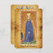ANTIQUE RENAISSANCE TAROTS / MAID OF THE WANDS (Front/Back)