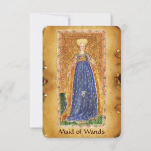 ANTIQUE RENAISSANCE TAROTS / MAID OF THE WANDS