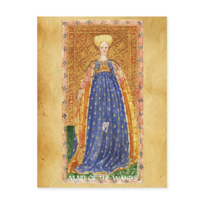 ANTIQUE RENAISSANCE TAROTS  / MAID OF THE WANDS POSTCARD