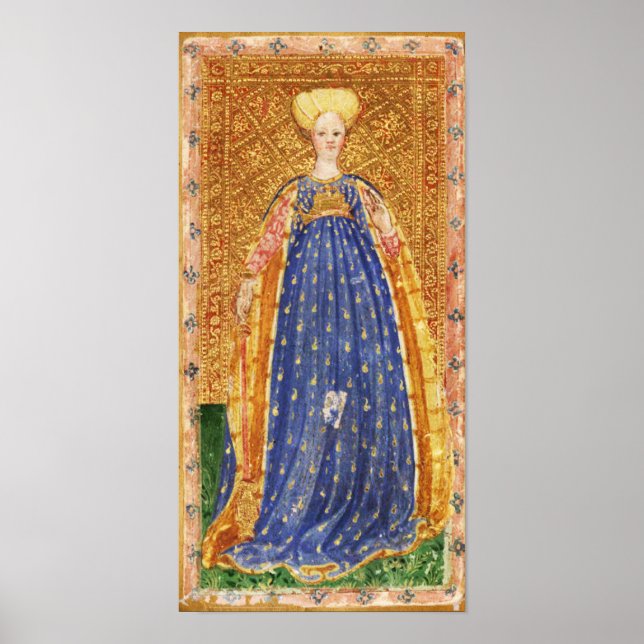 ANTIQUE RENAISSANCE TAROTS  / MAID OF WANDS POSTER (Front)