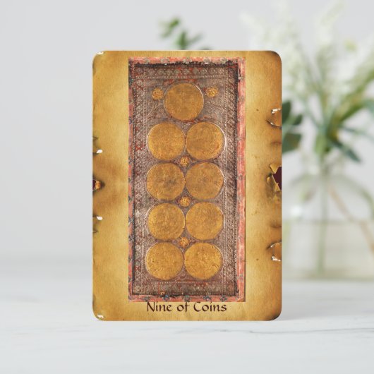 ANTIQUE RENAISSANCE TAROTS / NINE OF COINS (Standing Front)