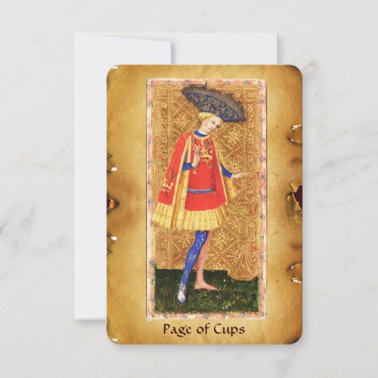 ANTIQUE RENAISSANCE TAROTS / PAGE OF CUPS (Front)
