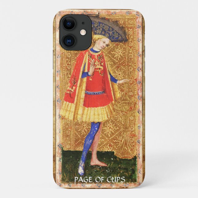 ANTIQUE RENAISSANCE TAROTS  / PAGE OF CUPS Case-Mate iPhone CASE (Back)