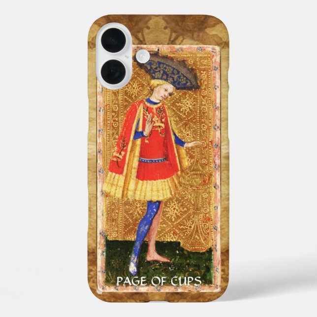 ANTIQUE RENAISSANCE TAROTS  / PAGE OF CUPS Case-Mate iPhone CASE (Back)