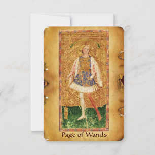 ANTIQUE RENAISSANCE TAROTS / PAGE OF THE WANDS