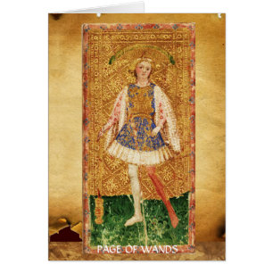 ANTIQUE RENAISSANCE TAROTS / PAGE OF WANDS