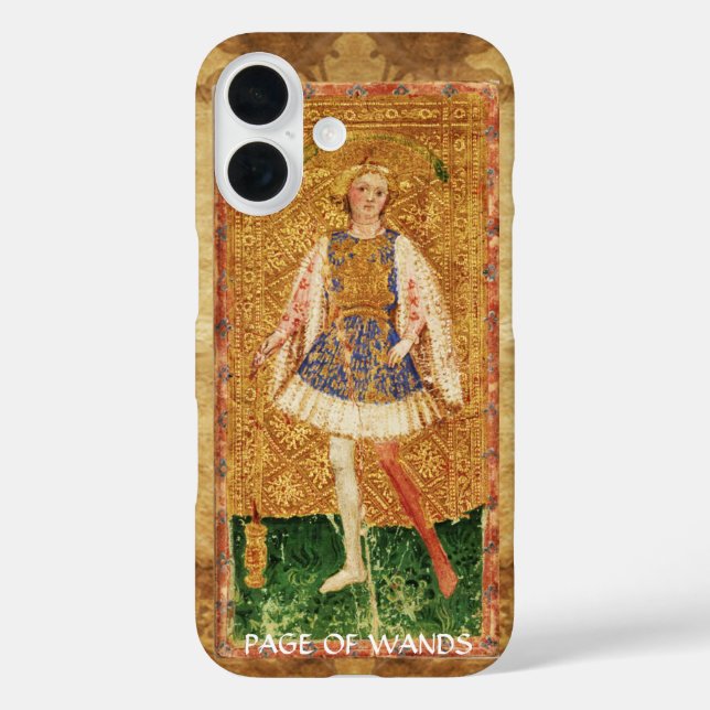 ANTIQUE RENAISSANCE TAROTS  / PAGE OF WANDS Case-Mate iPhone CASE (Back)