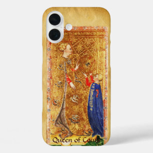 ANTIQUE RENAISSANCE TAROTS,QUEEN OF COINS iPhone 16 PLUS CASE