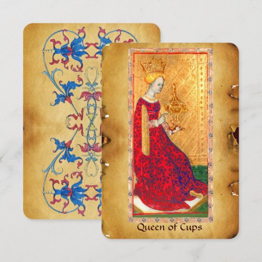 ANTIQUE RENAISSANCE TAROTS  / QUEEN OF CUPS (Front/Back)