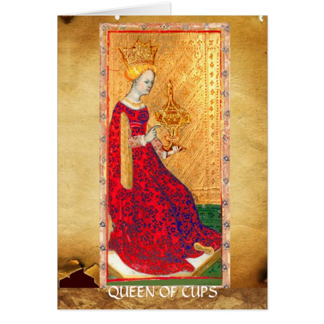 ANTIQUE RENAISSANCE TAROTS QUEEN OF CUPS Birthday (Front)