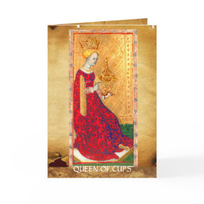 ANTIQUE RENAISSANCE TAROTS QUEEN OF CUPS CARD