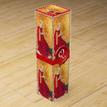 ANTIQUE RENAISSANCE TAROTS/ QUEEN OF CUPS MONOGRAM WINE GIFT BOX<br><div class="desc">Missing minor arcana Queen of Cups created and replaced by Bulgan Lumini (c) .Digital collage and painting inspired by Medieval tarots. This beautiful Visconti deck may be the oldest Tarot deck in existence. It is one of several hand-painted Italian decks that the Visconti family commissioned in the 15th Century.The surviving...</div>