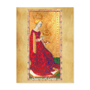 ANTIQUE RENAISSANCE TAROTS  / QUEEN OF CUPS POSTCARD