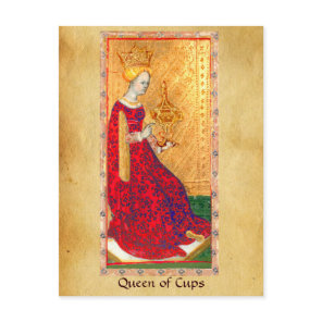 ANTIQUE RENAISSANCE TAROTS  / QUEEN OF CUPS POSTCARD