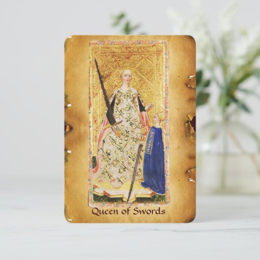 ANTIQUE RENAISSANCE TAROTS / QUEEN OF SWORDS (Standing Front)