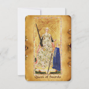 ANTIQUE RENAISSANCE TAROTS / QUEEN OF SWORDS