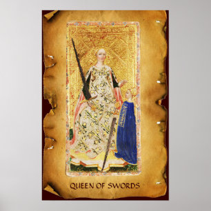 ANTIQUE RENAISSANCE TAROTS / QUEEN OF SWORDS POSTER