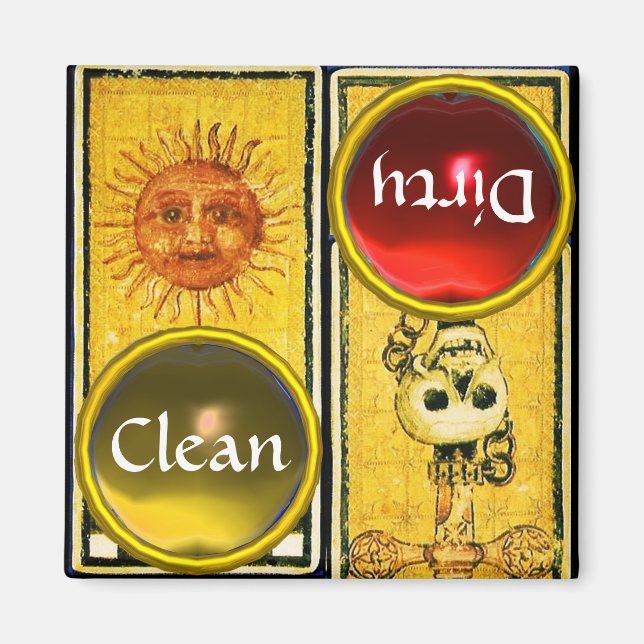 ANTIQUE RENAISSANCE TAROTS /SUN AND ACE OF SWORDS MAGNET (Front)