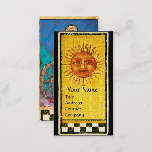 ANTIQUE RENAISSANCE TAROTS SUN  WHEEL OF FORTUNE BUSINESS CARD