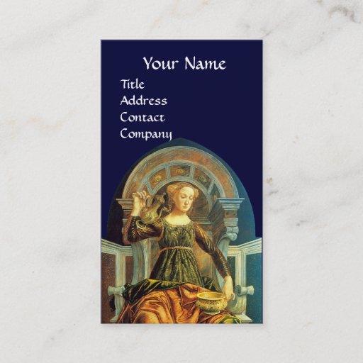 Customizable ANTIQUE RENAISSANCE TAROTS / TEMPERANCE ,Blue Business Cards