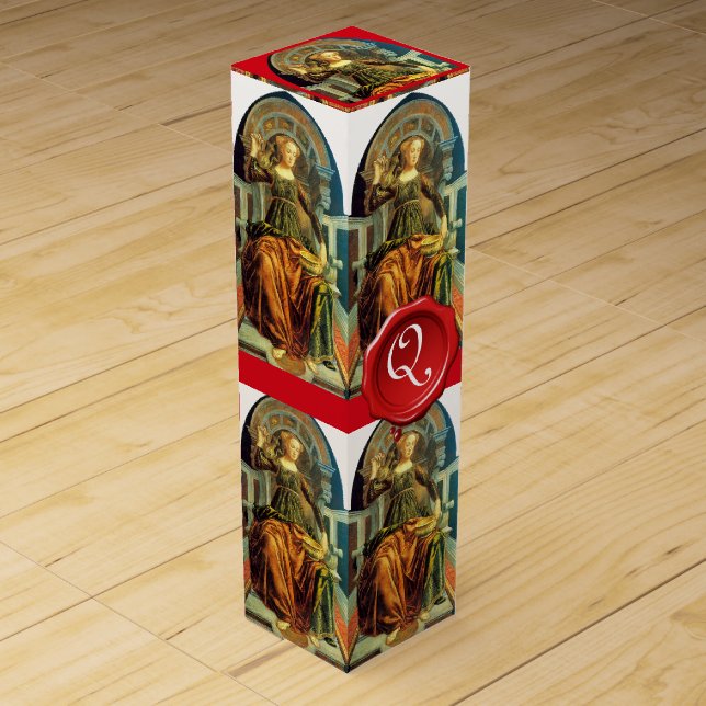 ANTIQUE RENAISSANCE TAROTS / TEMPERANCE MONOGRAM WINE BOX (Front)