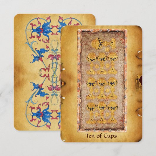ANTIQUE RENAISSANCE TAROTS / TEN OF CUPS (Front/Back)