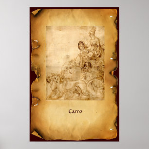 ANTIQUE RENAISSANCE TAROTS / THE CHARIOT POSTER