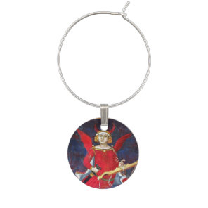 ANTIQUE RENAISSANCE TAROTS,THE DEVIL, PRIDE DETAIL WINE CHARM