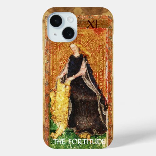 ANTIQUE RENAISSANCE TAROTS THE FORTITUDE_ STRENGHT iPhone 15 CASE